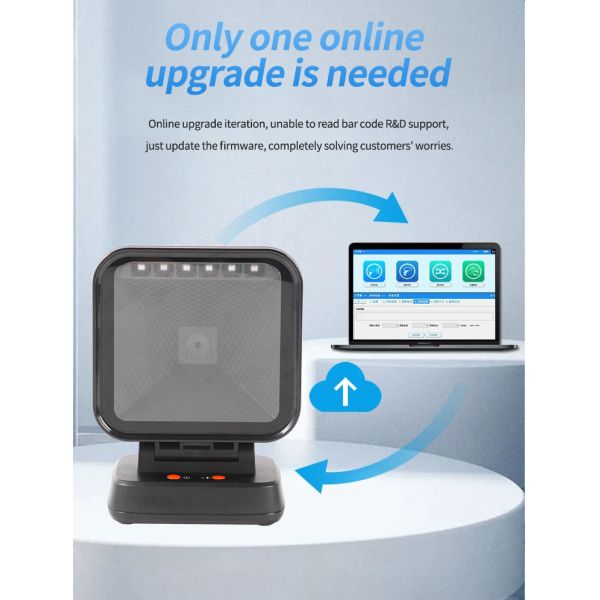 Omnidirectional Desktop Barcode Scanner 5V Wired 2D Barcode Scanner