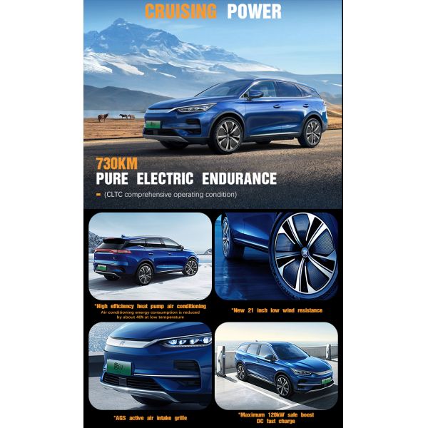 Coche Electrico Byd Tang EV Hybrid 2023 Dmi Dmp Bud Byd EV Tang 2022 2023 EV AWD 4WD 700km 730km Black Paint Byd Tang