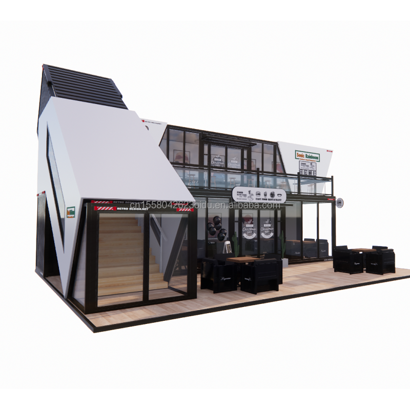 Expandable Prefab Folding Container Garden House with Galvanized Steel Square Tubes Main Structure Chinese Design Style