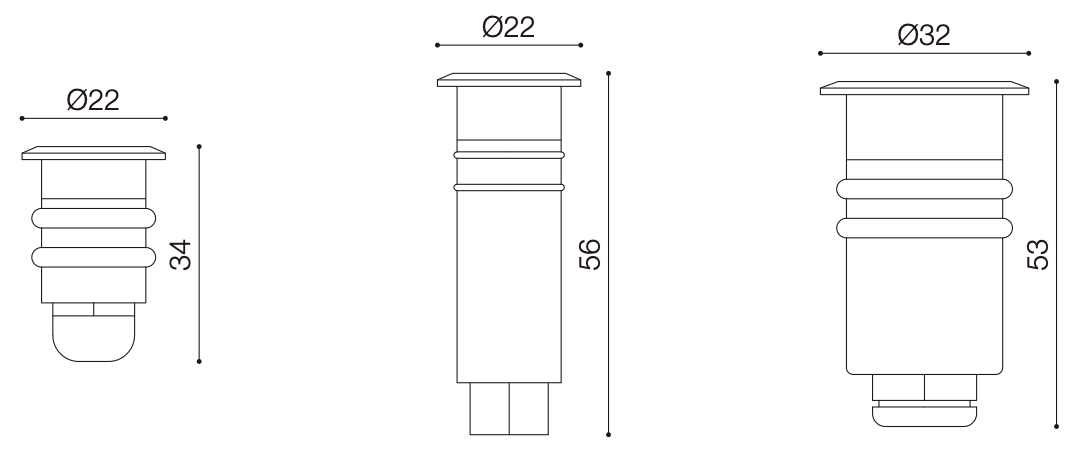 DC12V Outdoor LED Inground Light Fixtures Mini Size Recessed Waterproof LED Deck Lights