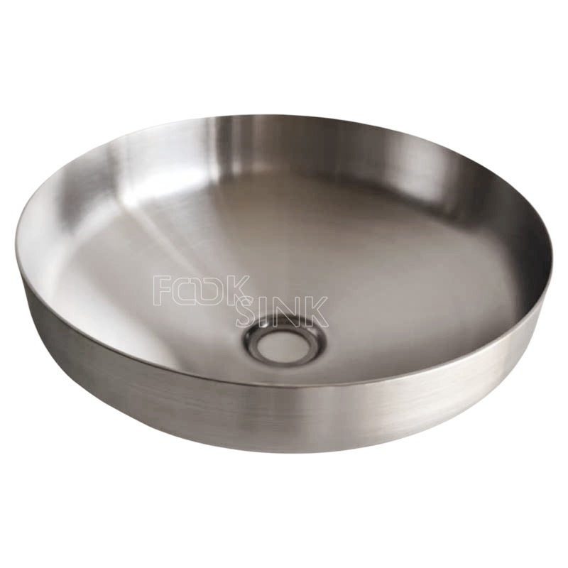 Copper Gold Bathroom Sink With Brushed Round 304 Stainless Steel Sinks Customized top Mount High-End PVD Washbasin for toilet