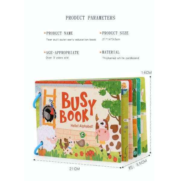 2025 Montessori Autism Sensory Educational Toys Alphabet Animal Early Education Kids Learning Busy Book