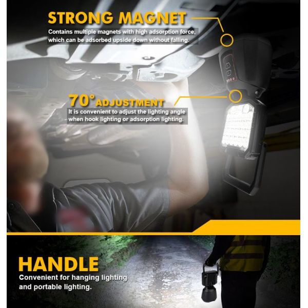 Outdoor Portable Magnetic Work Light Waterproof Magnetic Lights For Camping