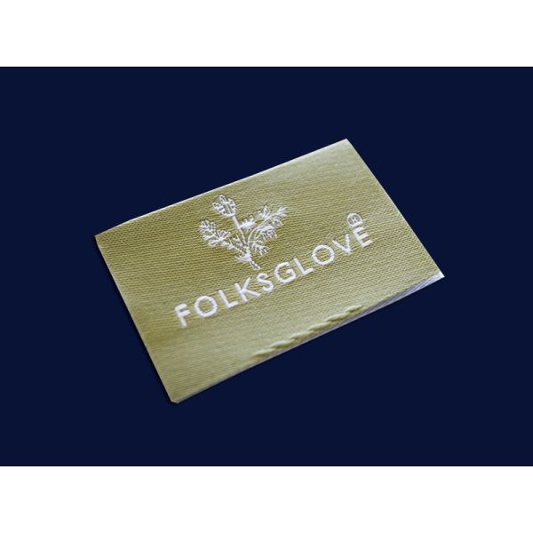 Personalized Woven Apparel Brand Name Labels End Folded Main Labels For Clothing