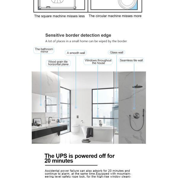 Highly Electric Remote Control Window Glass Cleaner Robot with Dual Water Spray Function