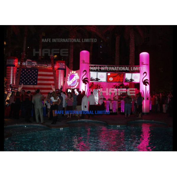 Цилиндр СИД РГБ раздувной украшение музыкального фестиваля светлой башни воздушного шара 162 ватт