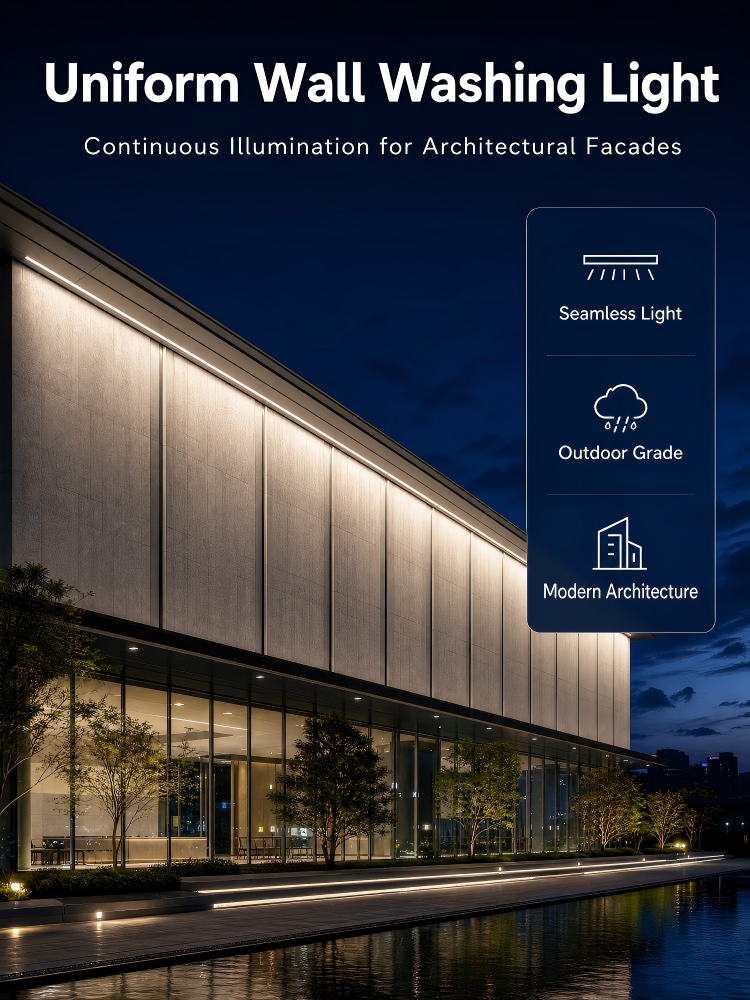 Linear LED Wall Washer Light For Building Facade , Weatherproof Wall Wash Landscape Lighting
