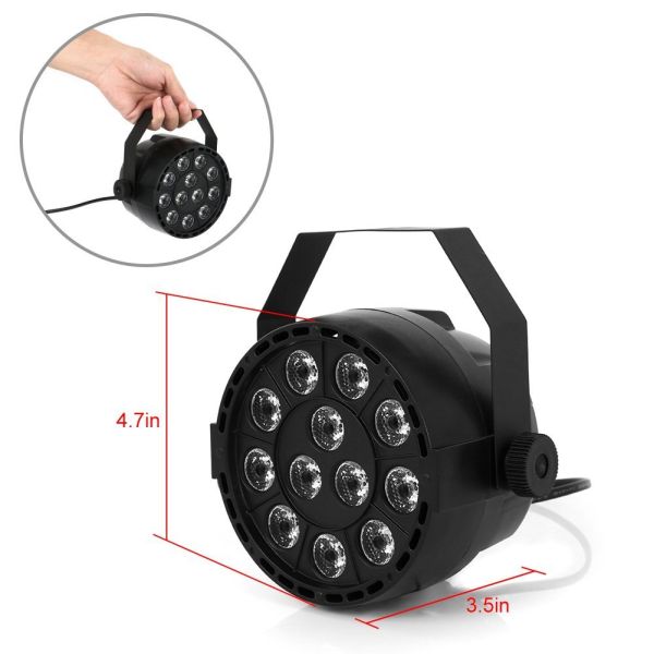 12PCS 1W RGBW 3in1 RGB Mini LED Par Light With Black Plastic Body 50 - 60Hz