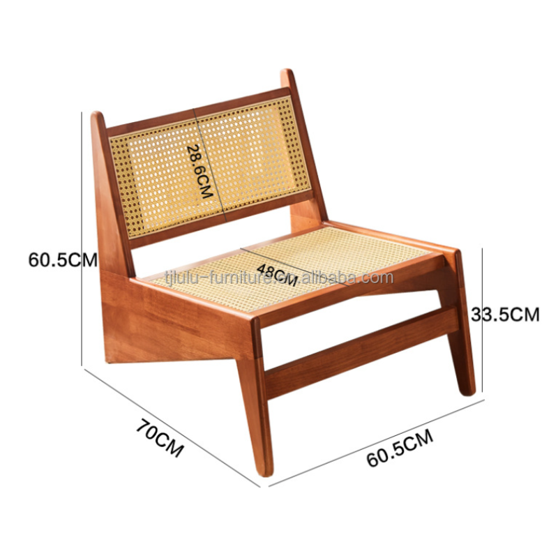 Design Classical Solid wood rattan chair with Lacquered Finish NO Folded modern nordic Lounge chair