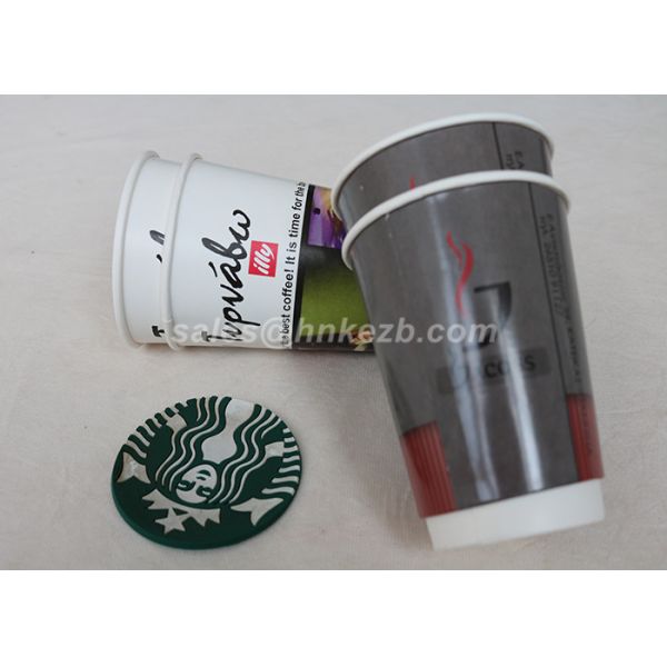 Double Layer Paper Ripple Paper Cups With Logo , Custom Disposable Coffee Cups
