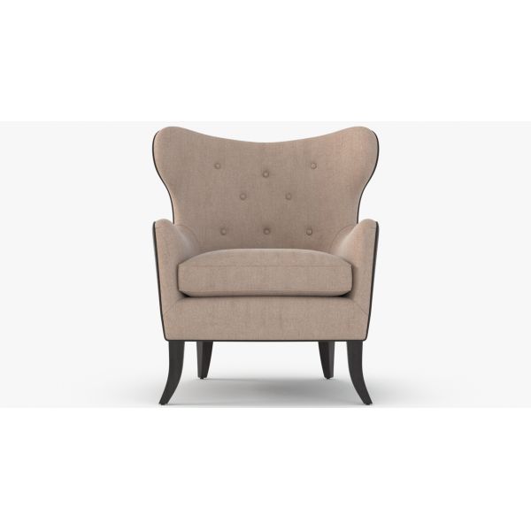 Modern Hotel Room Fabric Chair With Wood Frame 40cm Seat Height