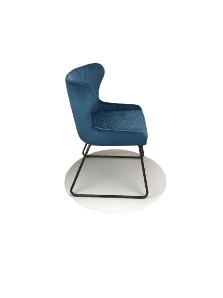 Blue Velvet 5.2KGS  810mm Armrest Upholstered Banquet Leisure Chair