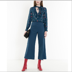 Simple style women chiffon black blouse