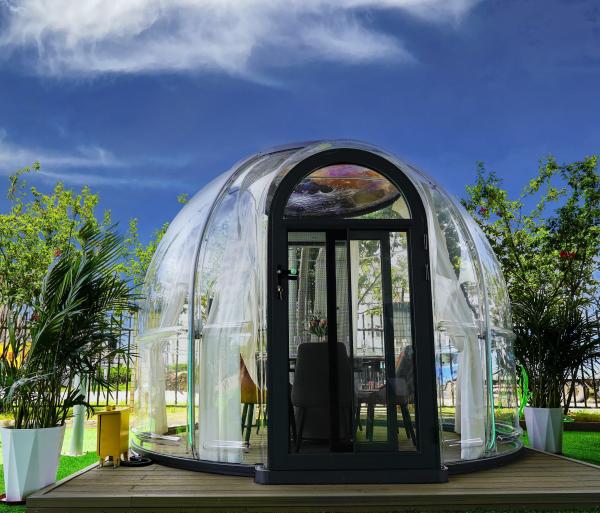 Full House Outdoor Prefabricated Luxury Glass Polycarbonate Garden Double Dome House