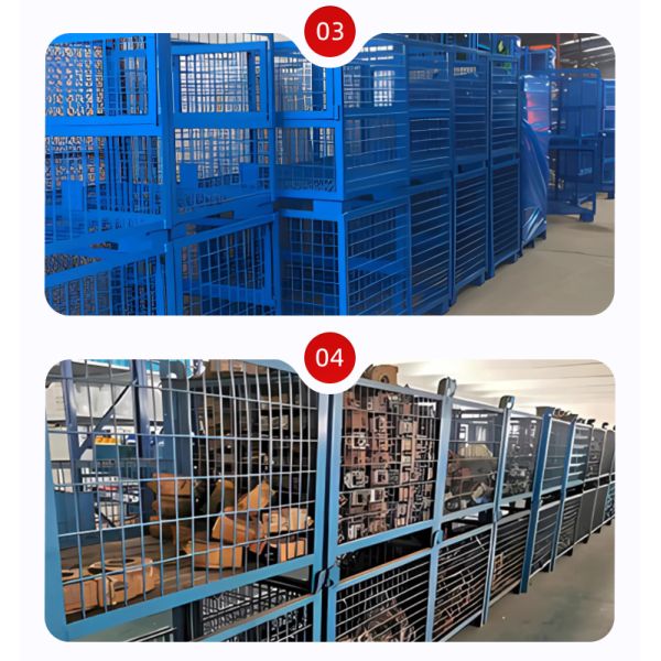 1000L/H Wire Mesh Steel Storage Cage Galvanized Stackable Pallet Cages
