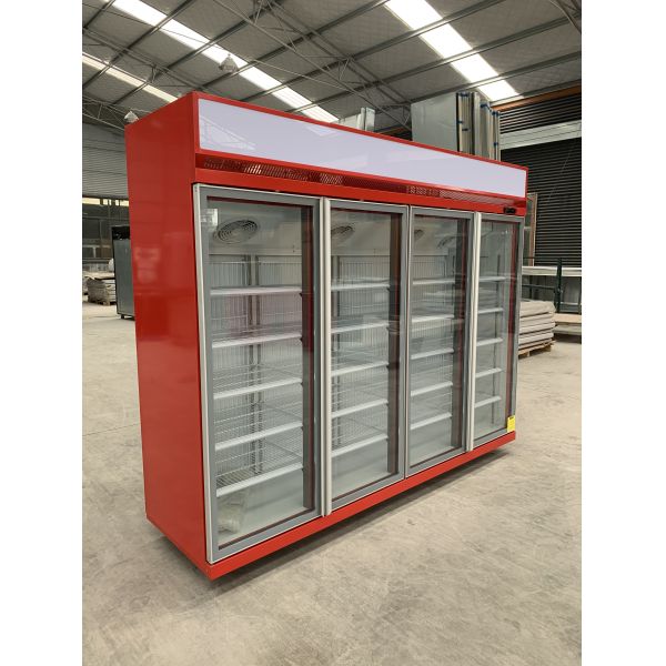 Красный 4 стеклянный охладитель дисплея напитка двери R290 с компрессором SECOP