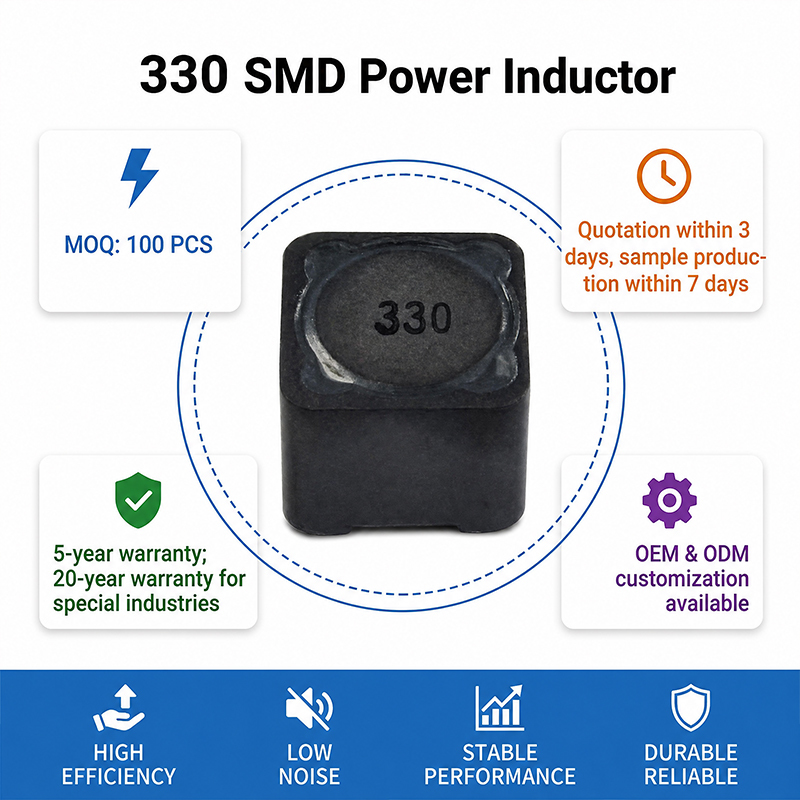 Stable Shielded 330 SMD Power Inductor for Efficient DC-DC Power Converter