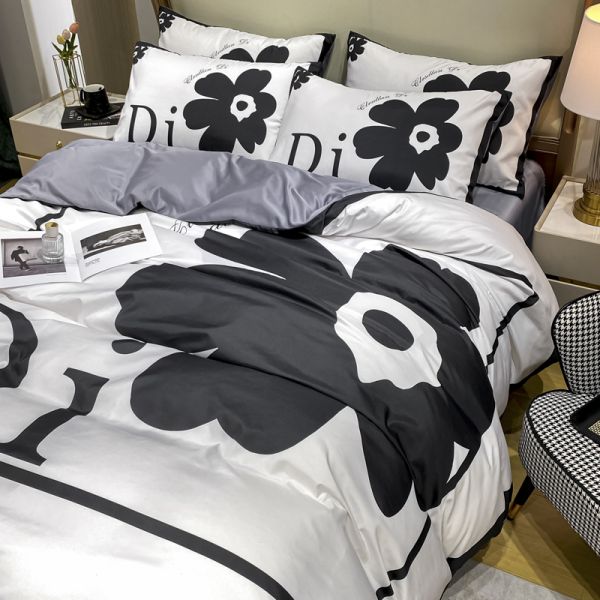 Sostenible de lujo de la casa textil diseñador ropa de cama conjunto con cama de flores cubierta de edredón