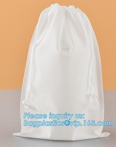 Wholesale Promotion Portable Gift Small Non Woven Drawstring Bag， Non woven drawstring pocket shoes bag , Clothes bag ,f
