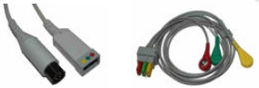 3 Lead ECG Lead Wires GE Medical Pro1000 AHA Type Standard 6 Pins Connector