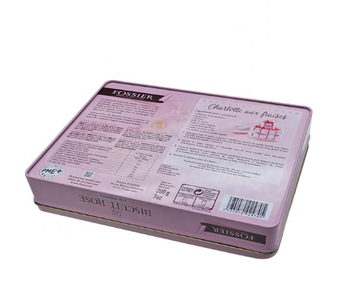 Waterproof 1C Printing Biscuit Tin Box Metal Tin Packing