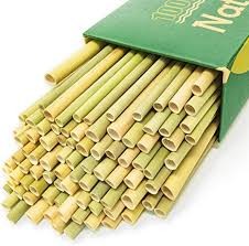 Drinking Reusable Bamboo Straws Biodegradable 150mm Length 7mm Diameter