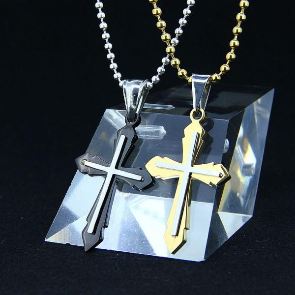 Fashion Top Trendy Stainless Steel Cross Necklace Pendant LPC273