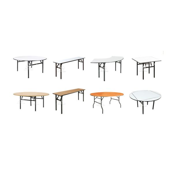 PVC Hotel 8 Foot Banquet Table Marriage Hall Dining Table with Folding Leg
