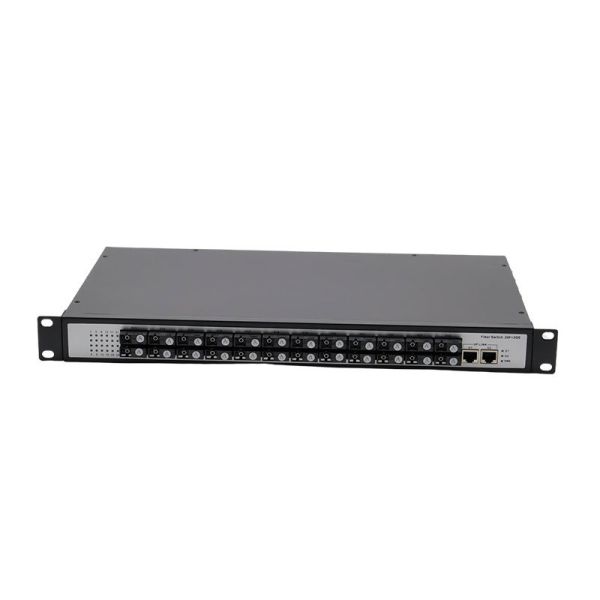 Rackmount 24 Port SC Fiber Ethernet Switch With 2 Gigabit RJ45 Uplink Ports
