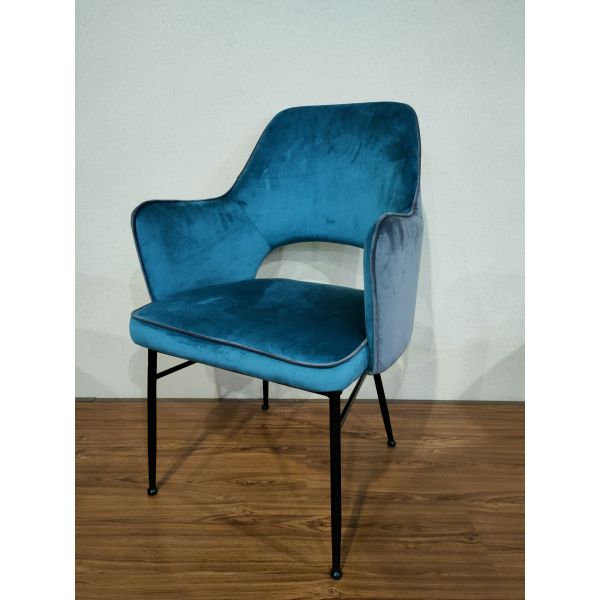 Modern Design Nordic Style Wire Velvet Arm  Restaurant  Simple Dining Chair