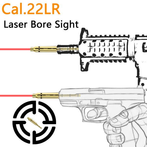 22LR Red Laser Bore Sight End Barrel Laser Boresighter Easy To Fit Revolvers Pistols Rifle