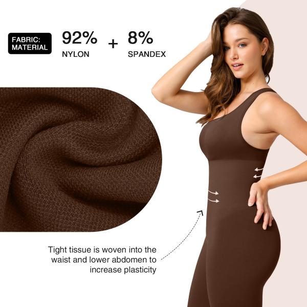 Women's Seamless Tummy Control Rompers Jumpsuit Shapewear Bodysuit for Gender Women