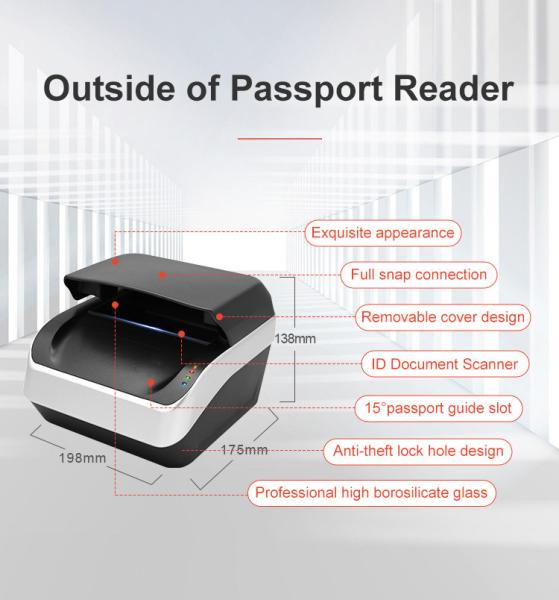 Full Page Contactless Chip Reading Passport Scanner OCR Scanner Passport Reader OEM