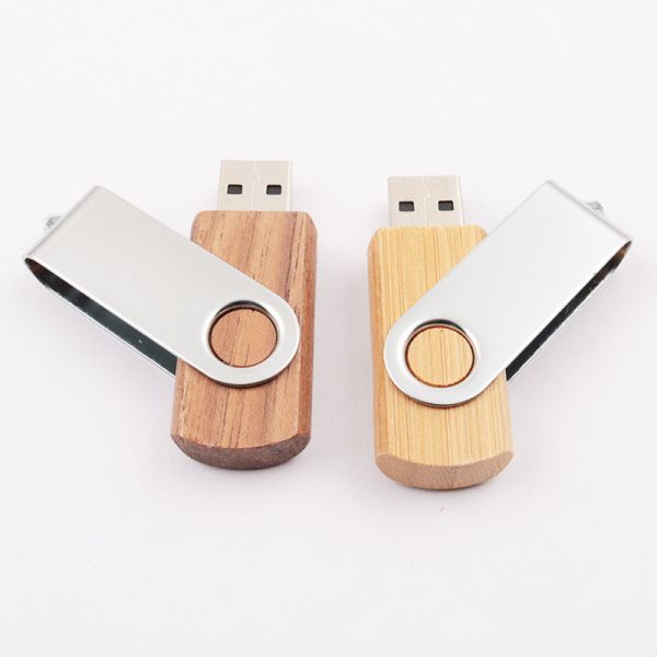 Извив сформировал ЛОГОТИП деревянного цвета случая металла привода USB бамбукового выбивая