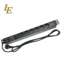 19 polegadas Alumínio Preto 6 vias 8 tomadas Europa Alemanha Tipo Unidade de Distribuição de Energia Armário de Rede de TI Smart Socket PDU