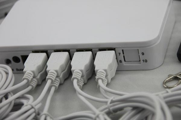 COMER Universal acrylic android tablet PC floor shelves with alarm and charging 8 port systems