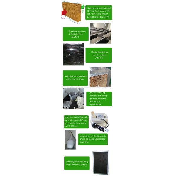 factory price stainless steel wall mounted water air conditioner evaporative air cooler