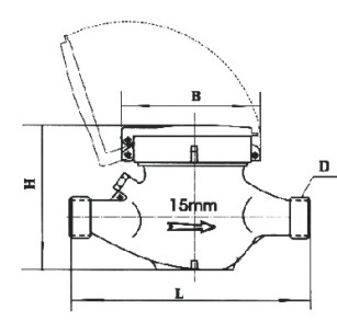 Rotary Brass Multi Jet Water Meter ISO 4064 Class B Horizontal, LXS-15E