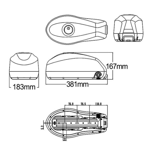 500W-2000W Electric Bicycle Battery Pack 52V 21700 Cell For Motor Ebike