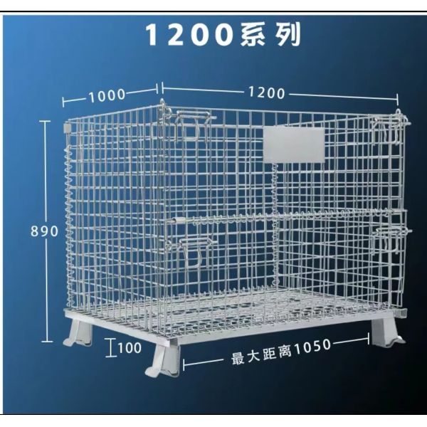 Stackable Wire Mesh Storage Cages Customized Collapsible