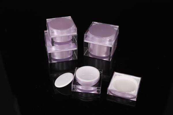hand lip crystal pump empty square white Screen Printing Airless 30ml Cosmetic Cream Jars