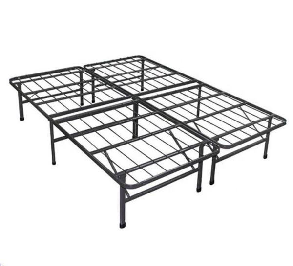 Single Folding Queen Frame for Bedroom Furniture Black Metal Design in Modern Style