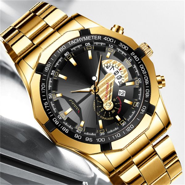Men'S Analogue Chronograph Watch Stainless Steel Luxury Quartz Movt Watches