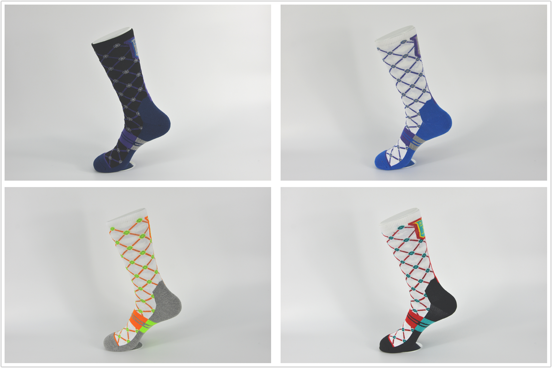 Elastane / Coolmax Polyester Athletic Basketball Socks With Anti - Bacterial Material