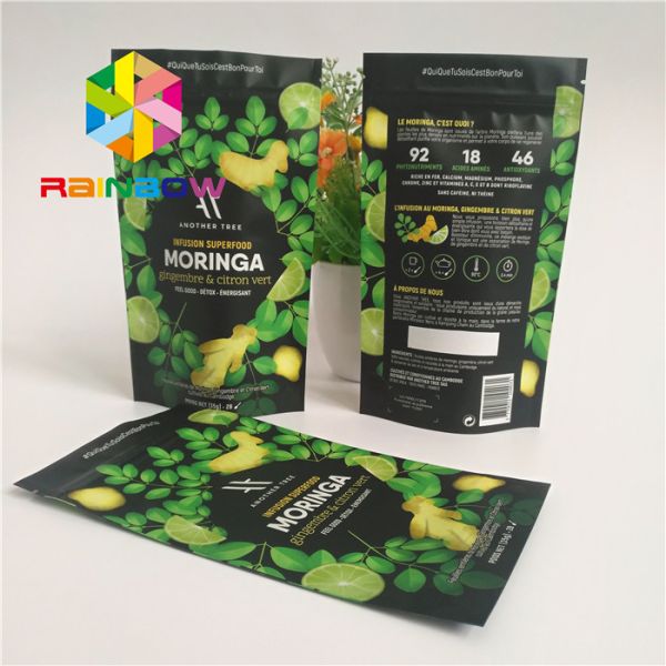 Matte Finished Aluminum Foil Stand Up Pouch Edible Fruit Jerky Packaging Custom Printing