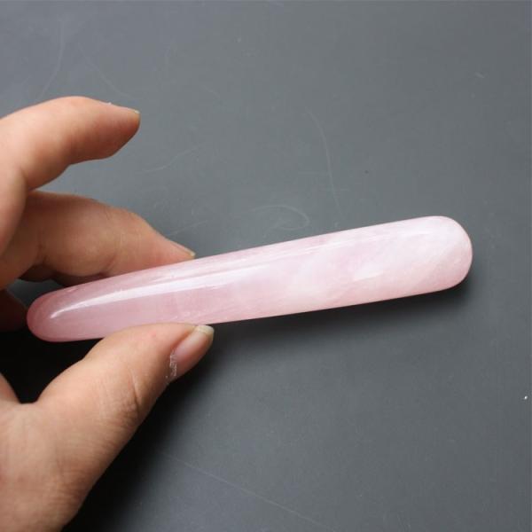 Abrandamento do corpo de Crystal Massage Stick Quartz Beauty do rosa da acupuntura