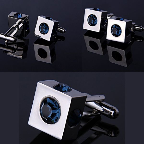 Mirror Polish+Steel Wire+ Stainless Steel Cuff-link