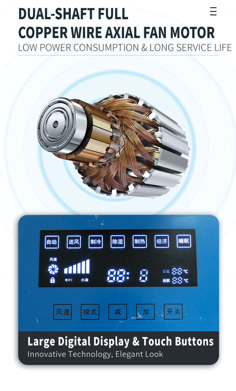 3 Fan Speed and Power Consumption Shown As Nameplate 0.68-1.5 Portable Spot Cooler for Camping Cooling Needs