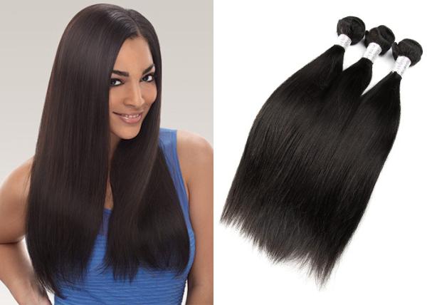Malaysian Straight Grade 7A Virgin Hair Bundles , Natural Color Non Remy Hair Weave