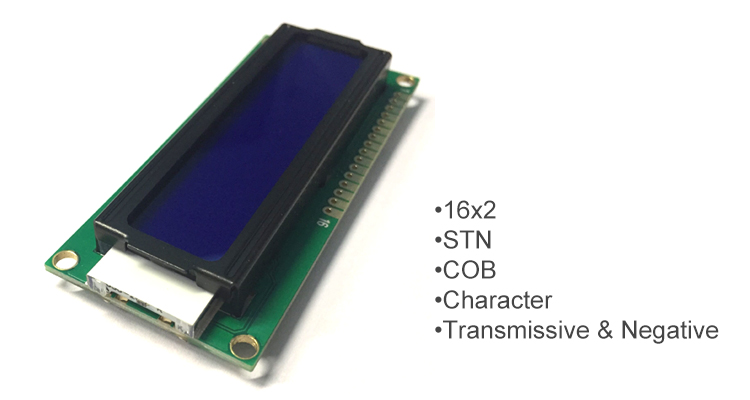 STN Alphanumeric 1602 16 * 2 LCD Display Character Module With ST7066U-0A Driver IC